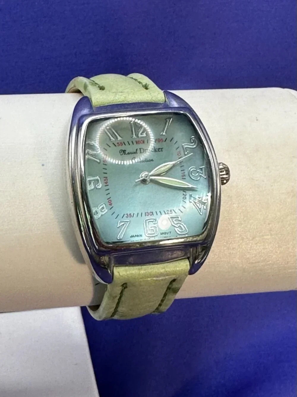Marcel Drucker Watch Genuine Leather Strap.  Fresh Battery
